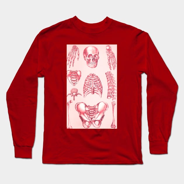 Poor Man's X-Ray Red Skeleton Long Sleeve T-Shirt by Star Scrunch